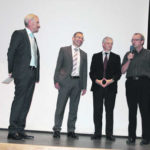 Michael Stäuble mit den Ständeräten Hannes Germann und Thomas Minder sowie Nationalrat Hans-Jürg Fehr (von links).